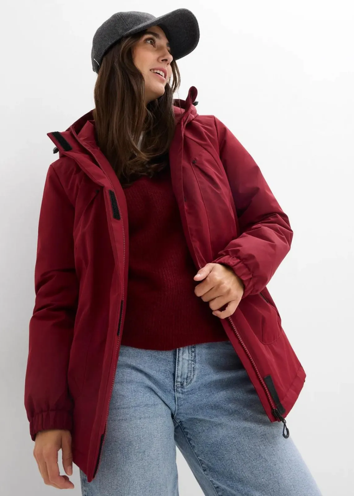 bonprix Bekleidung·Hosen|Jacken & Mäntel^Wasserabweisende Funktions-Jacke rubinrot