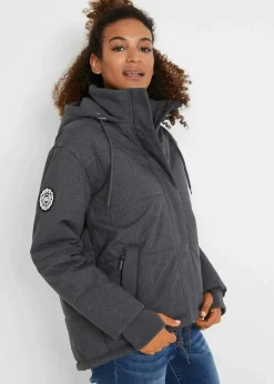 bonprix Bekleidung·Hosen|Jacken & Mäntel^wasserabweisende Outdoor-Steppjacke, Oversized anthrazit meliert