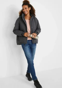 bonprix Bekleidung·Hosen|Jacken & Mäntel^wasserabweisende Outdoor-Steppjacke, Oversized anthrazit meliert