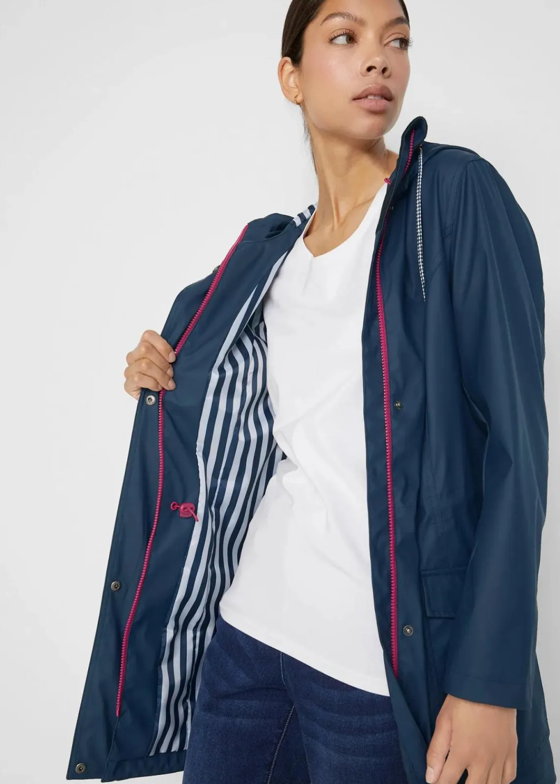 bonprix Bekleidung·Hosen|Jacken & Mäntel^wasserabweisende Regenjacke dunkelblau