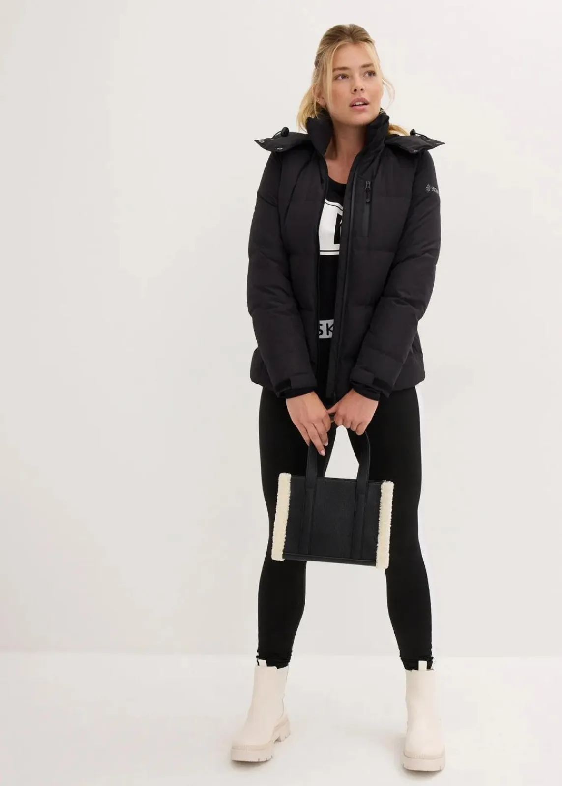 bonprix Bekleidung·Jumpsuits|Bekleidung·Sweat^wasserabweisende Ski Daunenjacke mit wärmeisolierender Funktion schwarz