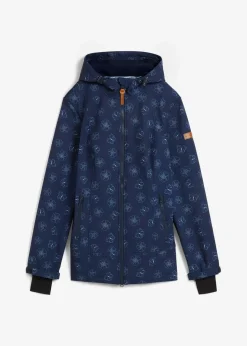 bonprix Bekleidung·Hosen|Jacken & Mäntel^Wasserabweisende Softshelljacke mit Blumenmuster dunkelblau geblümt
