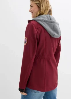 bonprix Jacken & Mäntel|Bekleidung·Hosen^wasserabweisende Softshell-Longjacke, 2 in 1-Optik bordeaux