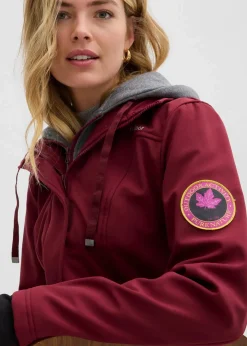 bonprix Jacken & Mäntel|Bekleidung·Hosen^wasserabweisende Softshell-Longjacke, 2 in 1-Optik bordeaux