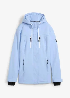 bonprix Bekleidung·Jumpsuits|Bekleidung·Sweat^wasserabweisende Softshelljacke perlblau/weiß