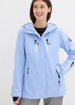 bonprix Bekleidung·Jumpsuits|Bekleidung·Sweat^wasserabweisende Softshelljacke perlblau/weiß
