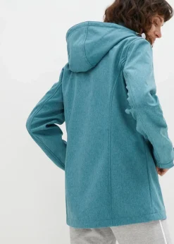 bonprix Outdoorbekleidung|Sportbekleidung^Wasserabweisende Softshelljacke meerestürkis meliert
