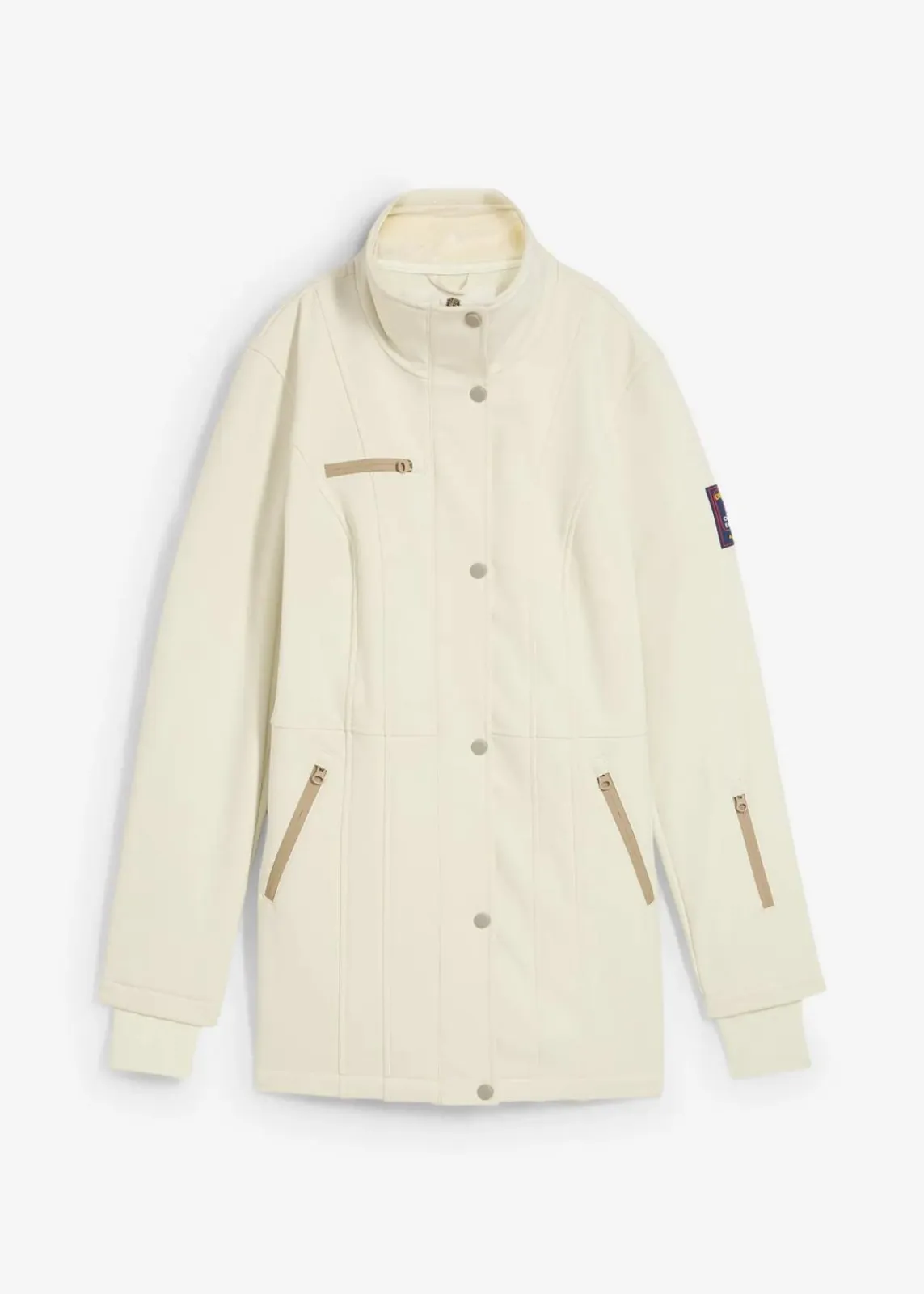 bonprix Jacken & Mäntel|Bekleidung·Hosen^wasserabweisende Stretch-Softshell-Longjacke schilfsand