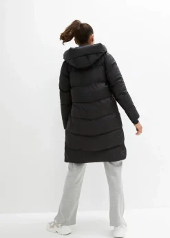 bonprix Bekleidung·Hosen|Jacken & Mäntel^wasserabweisender Daunenmantel mit bedrucktem Innenfutter schwarz