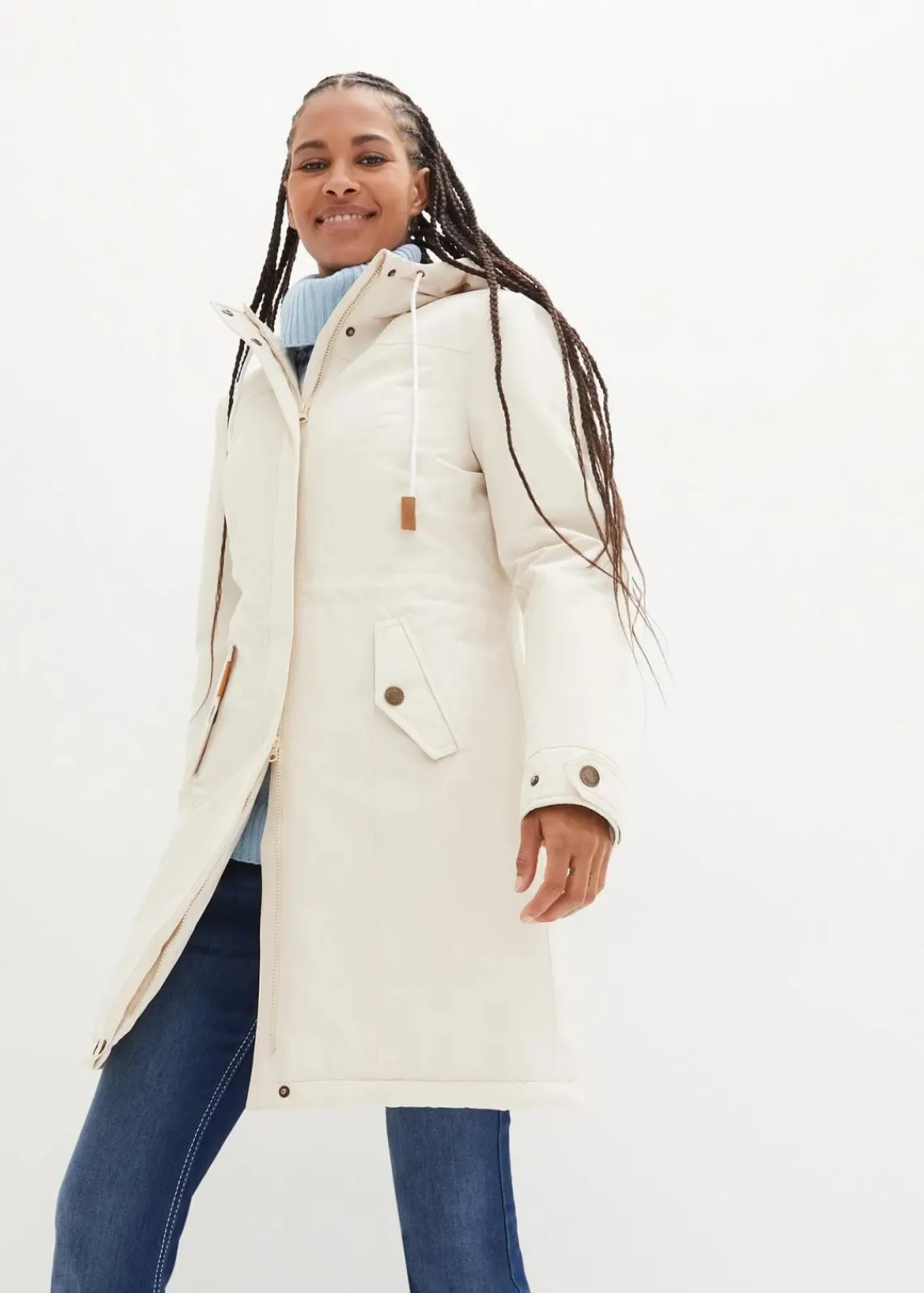 bonprix Bekleidung·Hosen|Jacken & Mäntel^wasserabweisender Outdoor-Mantel kieselbeige