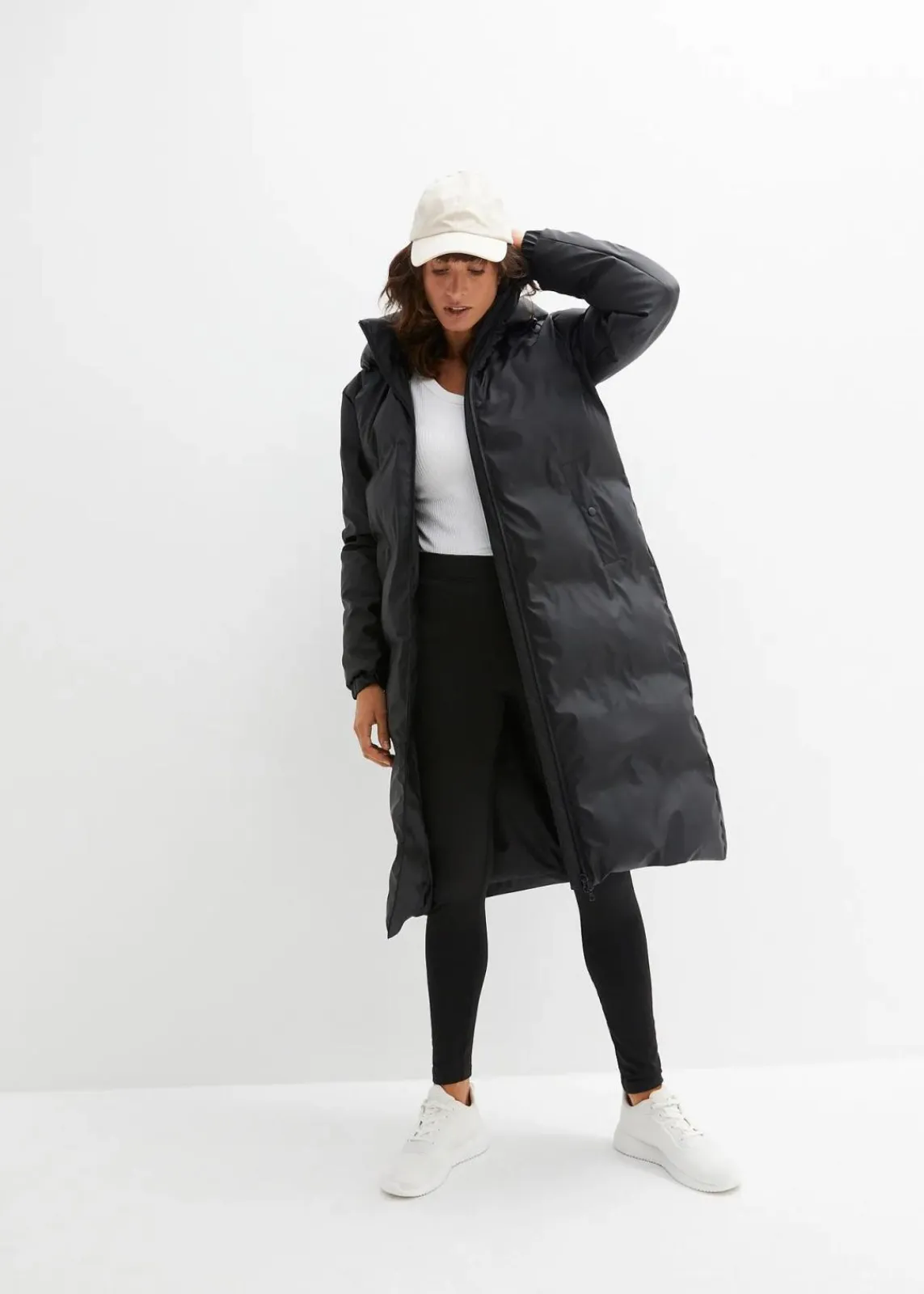bonprix Bekleidung·Hosen|Jacken & Mäntel^wasserabweisender Regenmantel in gesteppter Optik schwarz