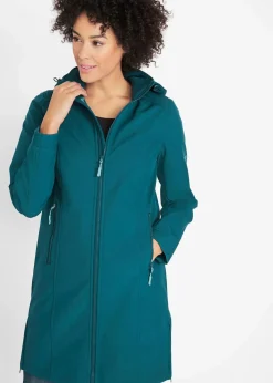 bonprix Bekleidung·Hosen|Jacken & Mäntel^wasserabweisender Softshellmantel blaupetrol
