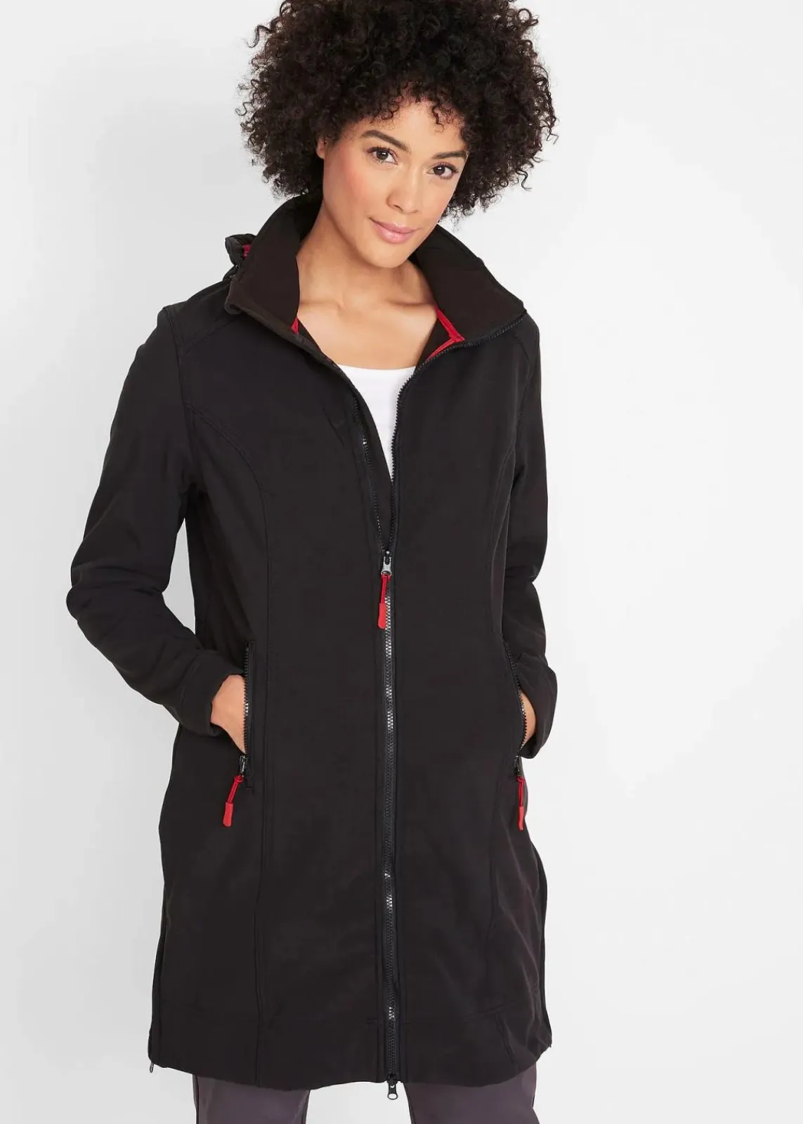bonprix Jacken & Mäntel|Bekleidung·Hosen^wasserabweisender Softshellmantel schwarz