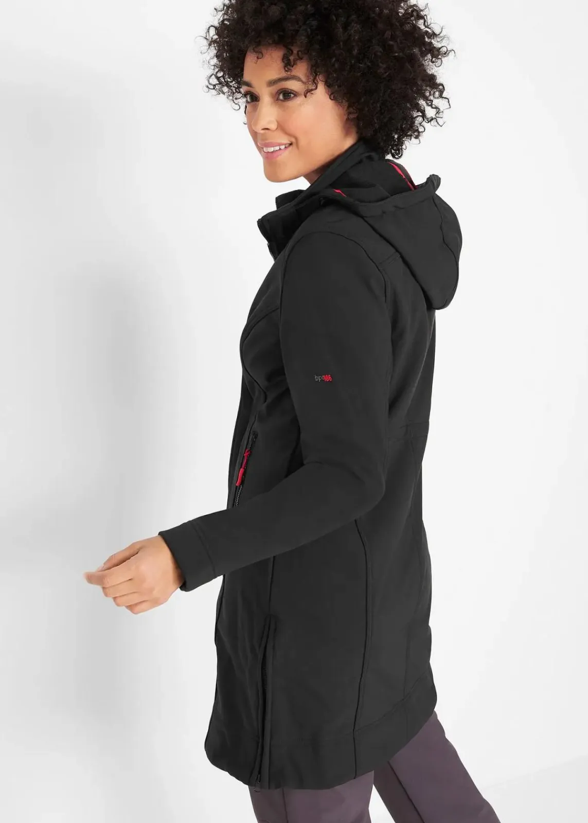 bonprix Jacken & Mäntel|Bekleidung·Hosen^wasserabweisender Softshellmantel schwarz