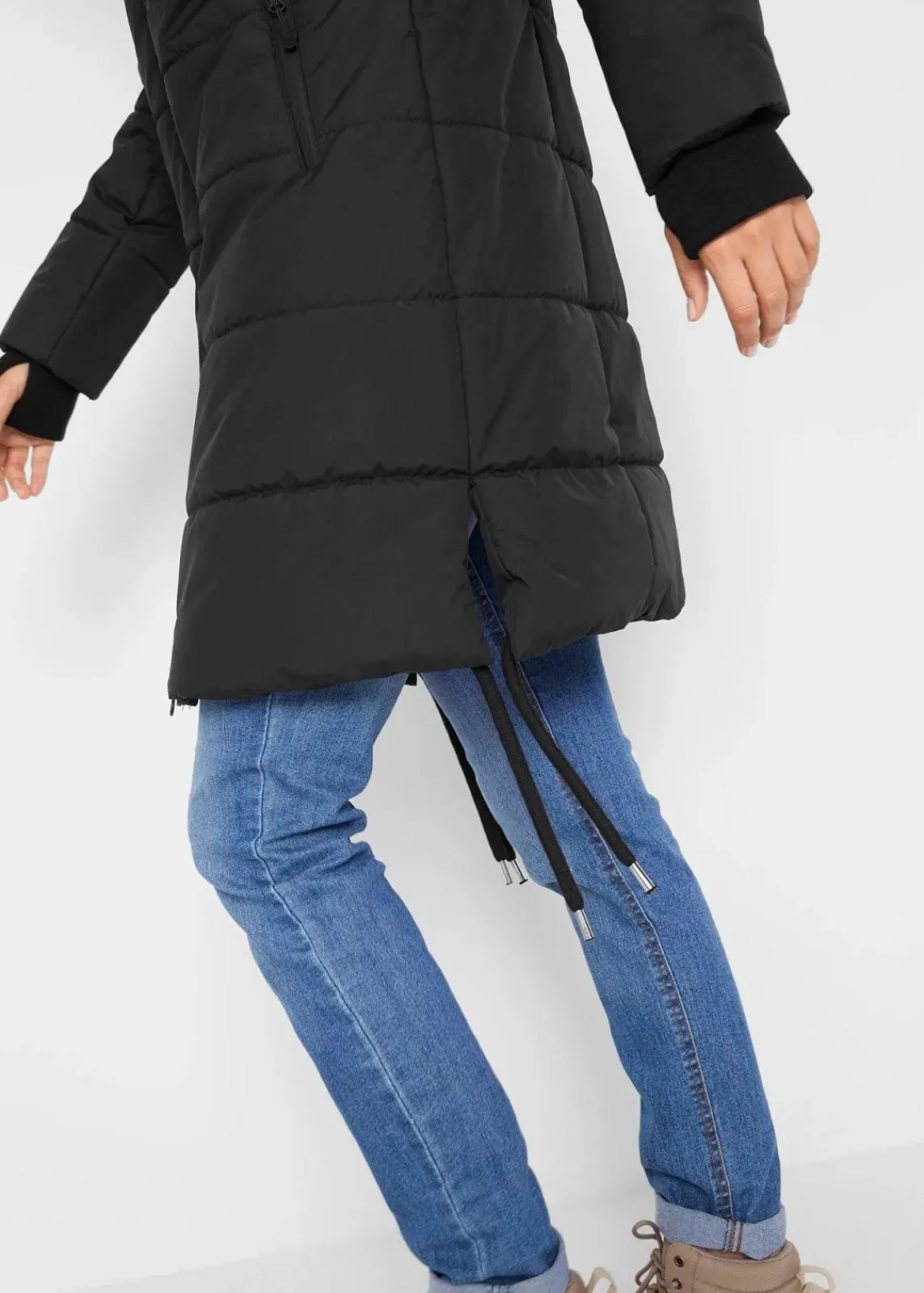 bonprix Bekleidung·Hosen|Jacken & Mäntel^Wasserabweisender Steppmantel schwarz