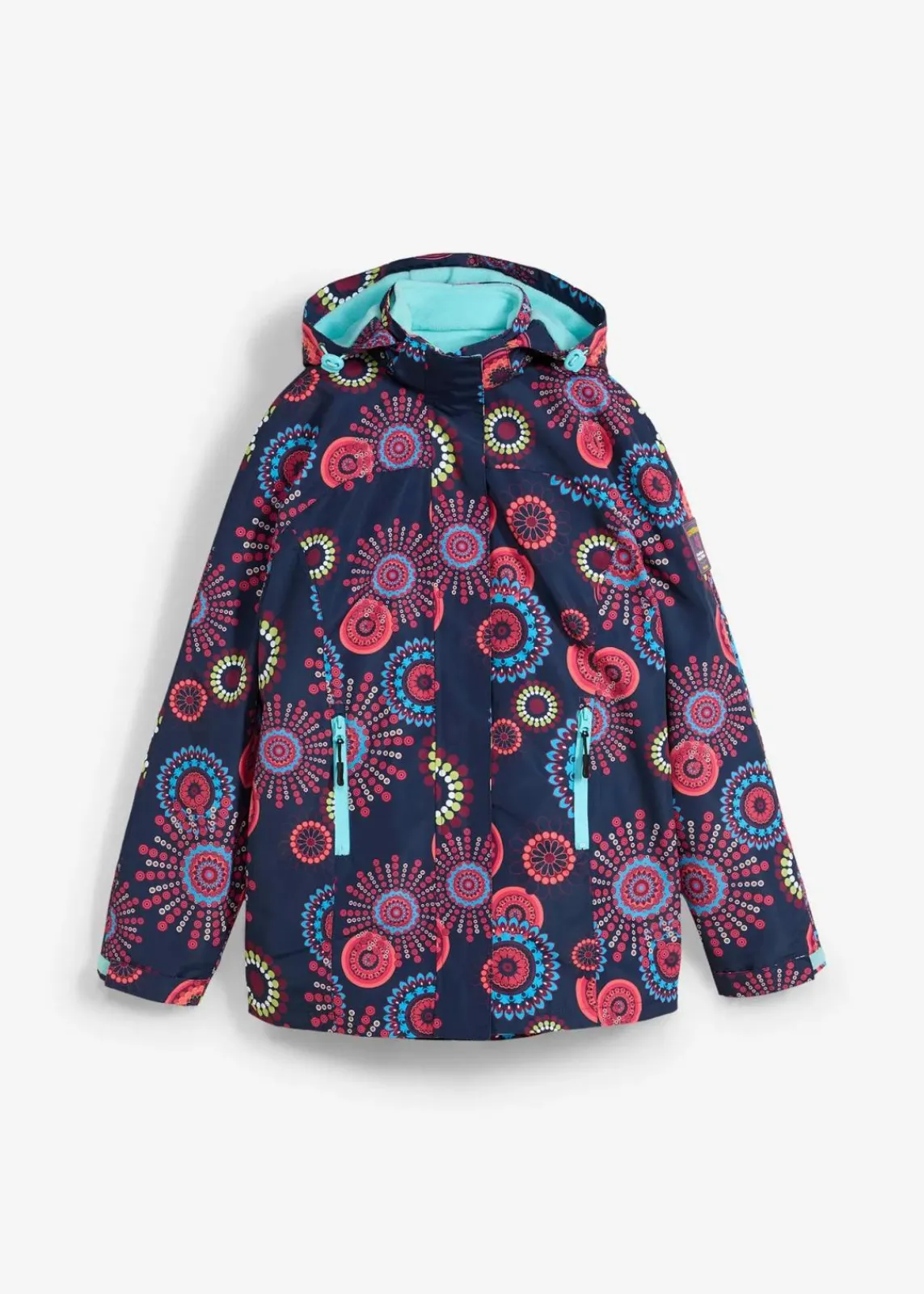 bonprix Bekleidung·Hosen|Jacken & Mäntel^wasserdichte 3 in 1 Funktions-Jacke mit Kapuze dunkelblau graphisch bedruckt