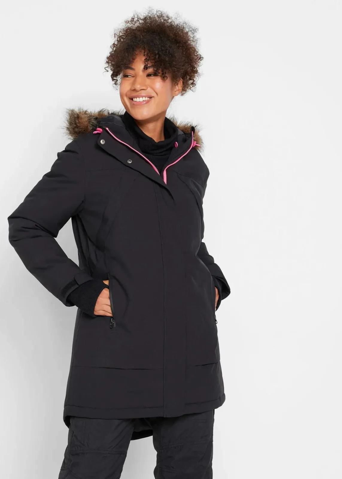bonprix Bekleidung·Hosen|Nachhaltigere Materialien^wasserdichte Funktions-Parka schwarz