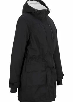 bonprix Bekleidung·Hosen|Jacken & Mäntel^wasserdichte Funktions-Parka mit Teddyfleece in der Kapuze schwarz