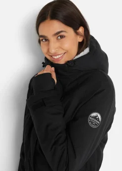 bonprix Bekleidung·Hosen|Jacken & Mäntel^wasserdichte Funktions-Parka mit Teddyfleece in der Kapuze schwarz