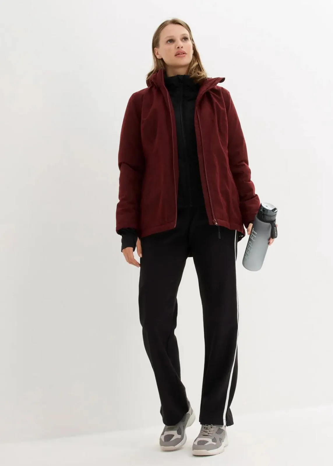 bonprix Bekleidung·Jumpsuits|Bekleidung·Sweat^Wasserdichte 2in1 Optik Funktions-Jacke kastanienrot