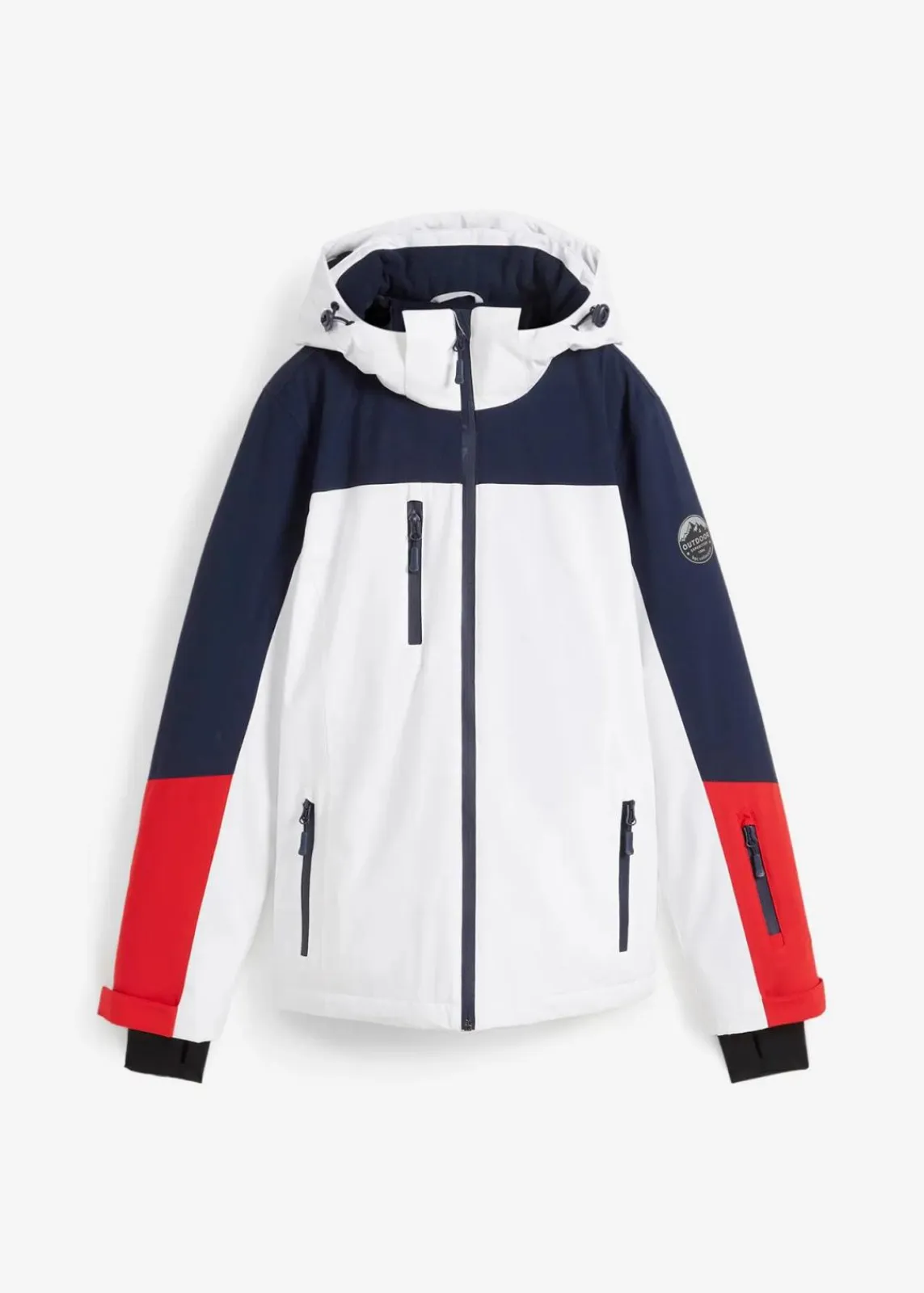 bonprix Bekleidung·Jumpsuits|Bekleidung·Sweat^wasserdichte Ski Funktions-Jacke mit Belüftungsschlitzen weiß/dunkelblau