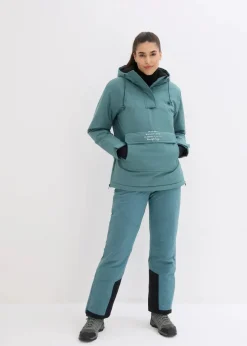 bonprix Hosen|Sportbekleidung^wasserdichte Ski Funktions-Thermohose mit abnehmbaren Trägern graugrün