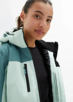 bonprix Nachhaltigere Materialien|Jacken & Mäntel^wasserdichte Ski Funktions-Jacke mit Belüftungsschlitzen hellschilf/graugrün