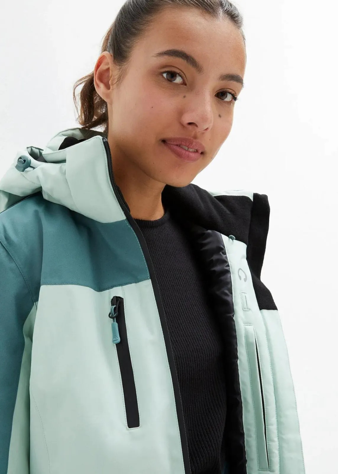 bonprix Nachhaltigere Materialien|Jacken & Mäntel^wasserdichte Ski Funktions-Jacke mit Belüftungsschlitzen hellschilf/graugrün