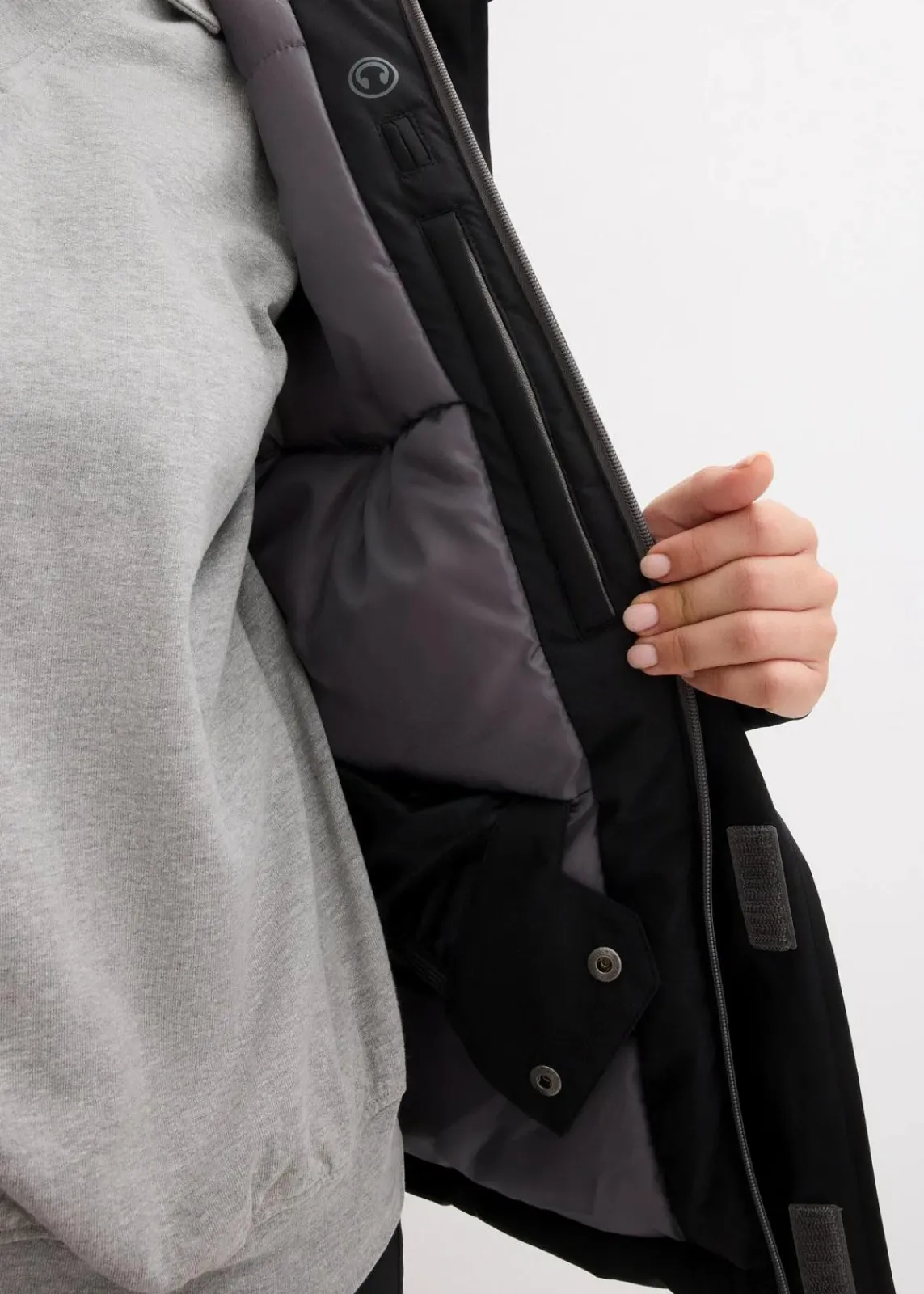 bonprix Bekleidung·Jumpsuits|Bekleidung·Sweat^wasserdichte Ski-Jacke mit Schneefang schwarz