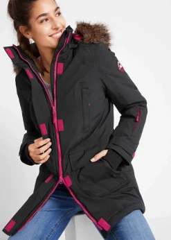 bonprix Bekleidung·Hosen|Jacken & Mäntel^wasserdichter Funktions-Outdoorparka, wattiert schwarz