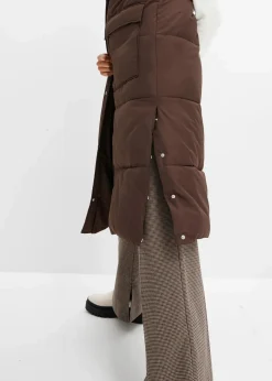 bonprix Nachhaltigere Materialien|Jacken & Mäntel^Wattierte Steppweste mit abnehmbarer Kapuze dunkelbraun