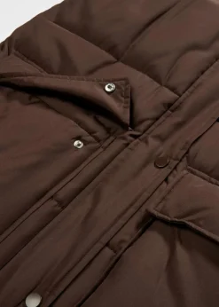 bonprix Nachhaltigere Materialien|Jacken & Mäntel^Wattierte Steppweste mit abnehmbarer Kapuze dunkelbraun