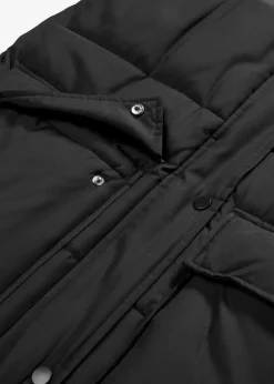bonprix Nachhaltigere Materialien|Jacken & Mäntel^Wattierte Steppweste mit abnehmbarer Kapuze schwarz