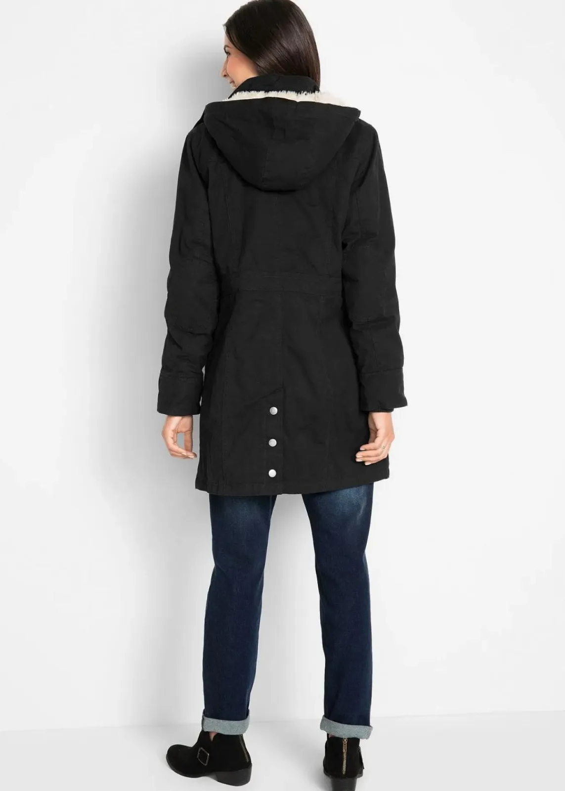 bonprix Bekleidung·Hosen|Jacken & Mäntel^Wattierter Baumwoll-Parka schwarz