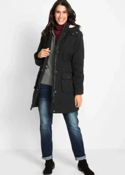 bonprix Bekleidung·Hosen|Jacken & Mäntel^Wattierter Baumwoll-Parka schwarz