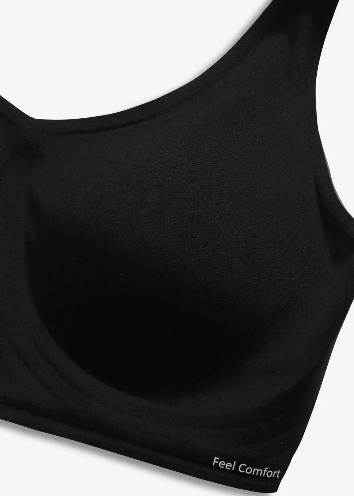 bonprix Bhs|Seamless^Wattierter Feel Comfort Lasercut T-Shirt BH ohne Bügel schwarz