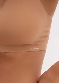 bonprix Bhs|Basics^Wattierter Feel Comfort Lasercut-BH ohne Bügel mit Vorderverschluss schokosorbet