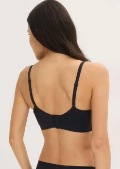 bonprix Seamless|Still- & Umstandswäsche^Wattierter Feel Comfort Lasercut Still-BH ohne Bügel schwarz