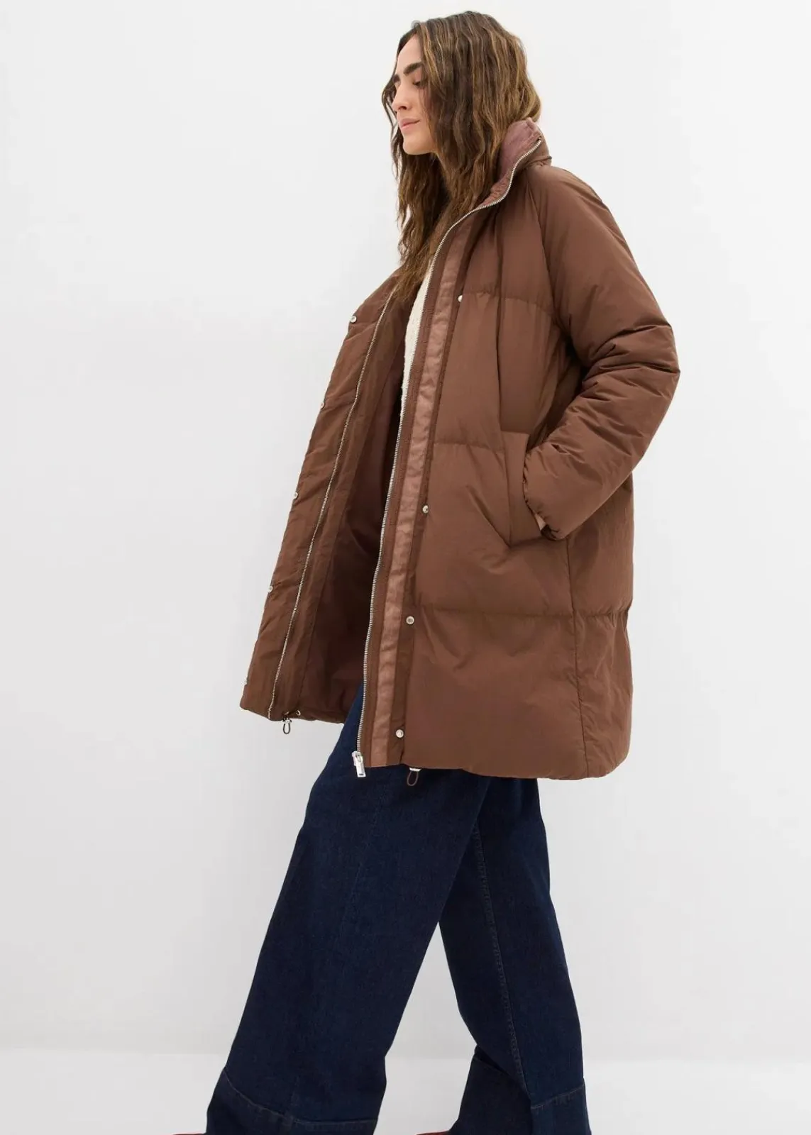 bonprix Nachhaltigere Materialien|Jacken & Mäntel^Wattierter Steppmantel braun