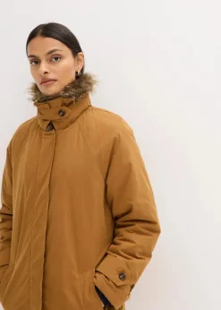 bonprix Bekleidung·Hosen|Jacken & Mäntel^Wattierter Trenchcoat mit abnehmbaren Fellkragen cognac braun