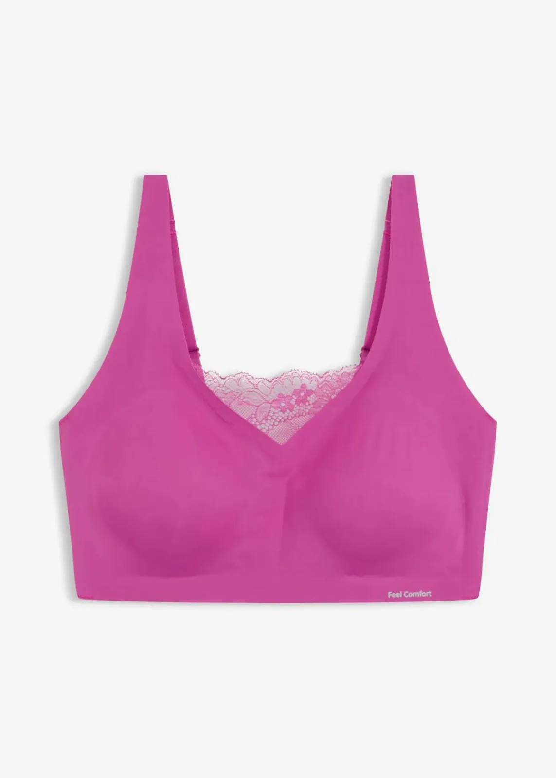 bonprix Nachhaltigere Materialien|Seamless^Wattiertes Feel Comfort Lasercut Bralette dunkelfuchsia