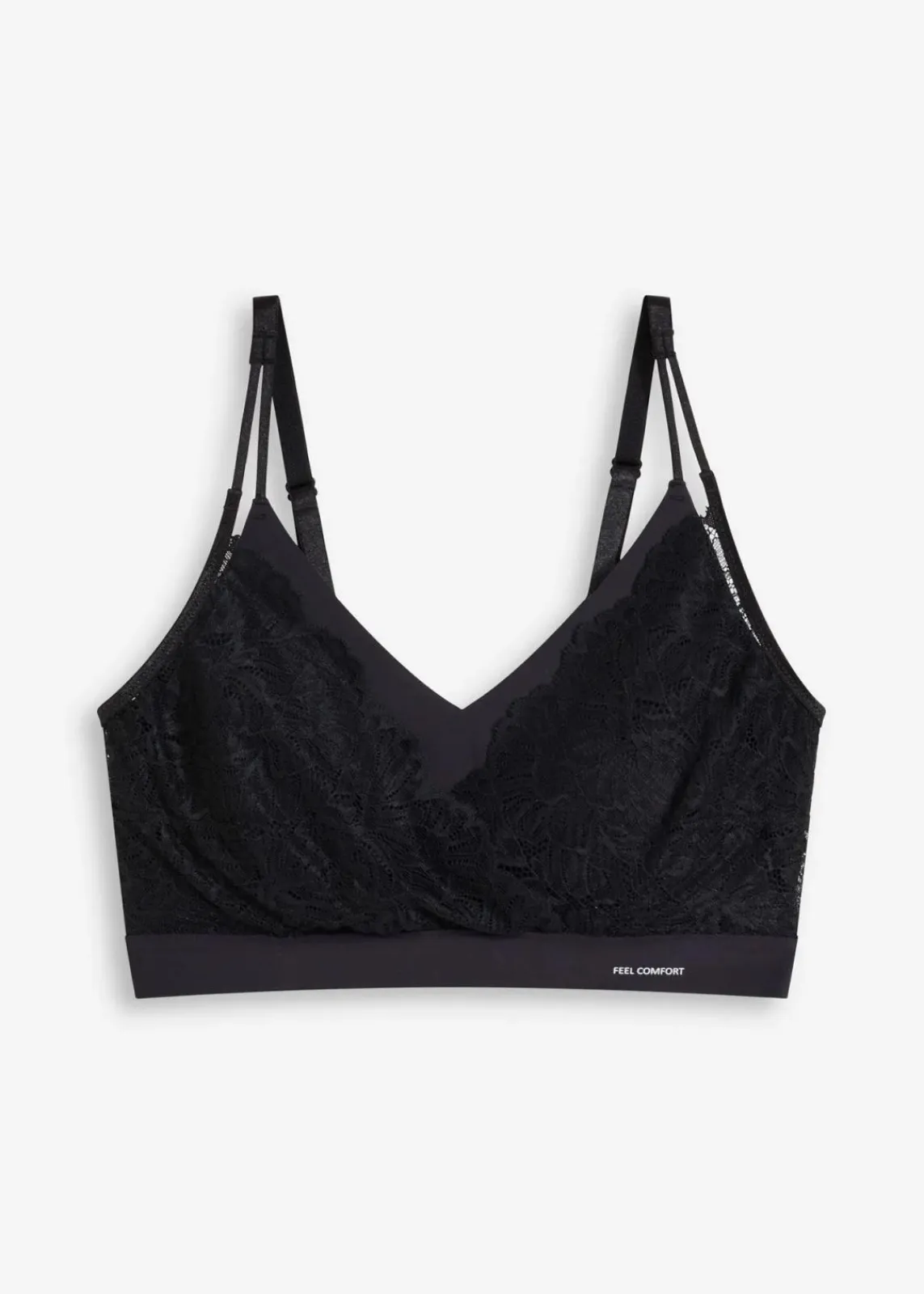 bonprix Seamless|Basics^Wattiertes Feel Comfort Seamless Bralette schwarz