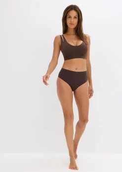 bonprix Nachhaltigere Materialien|Seamless^Wattiertes Feel Comfort Seamless Bralette dunkelbraun