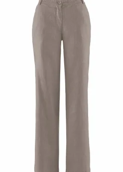 bonprix Hosen|Bekleidung·Kleider^Webhose aus Leinen-Baumwoll-Mix taupe