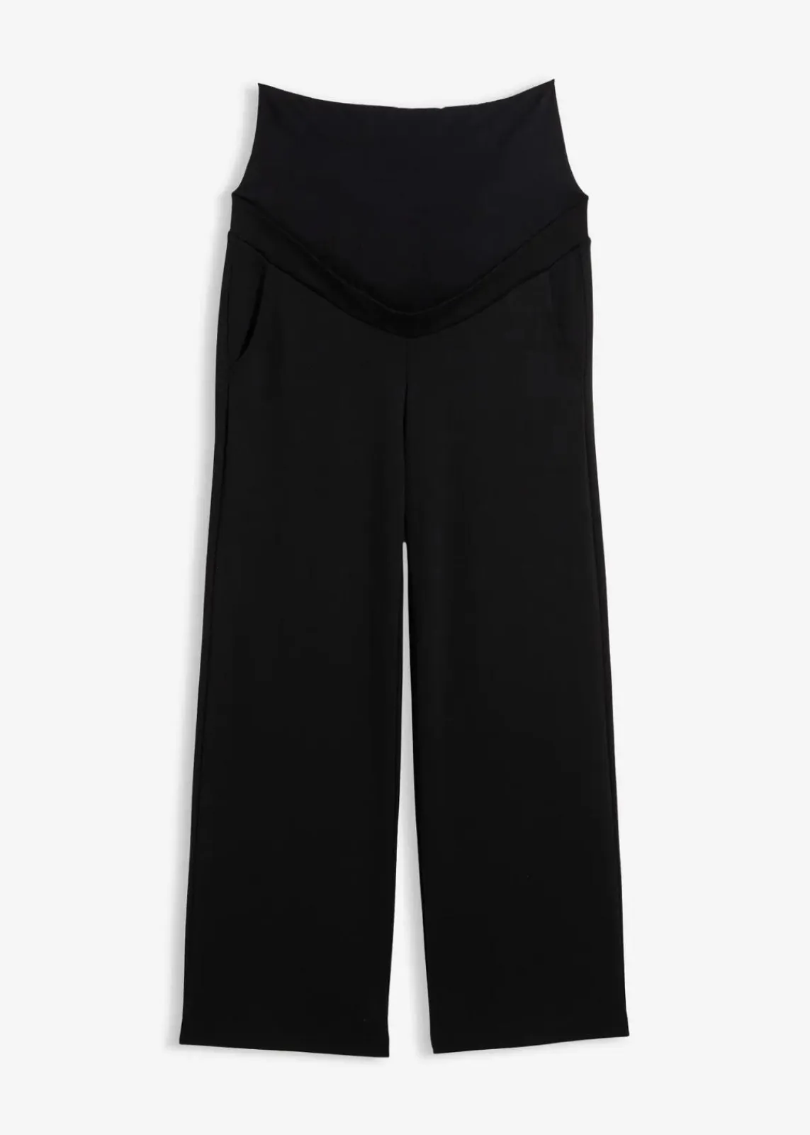 bonprix Bekleidung·Blazer|Umstandsmode^Weiche Umstandshose aus bequemen Punto di Roma, weites Bein schwarz