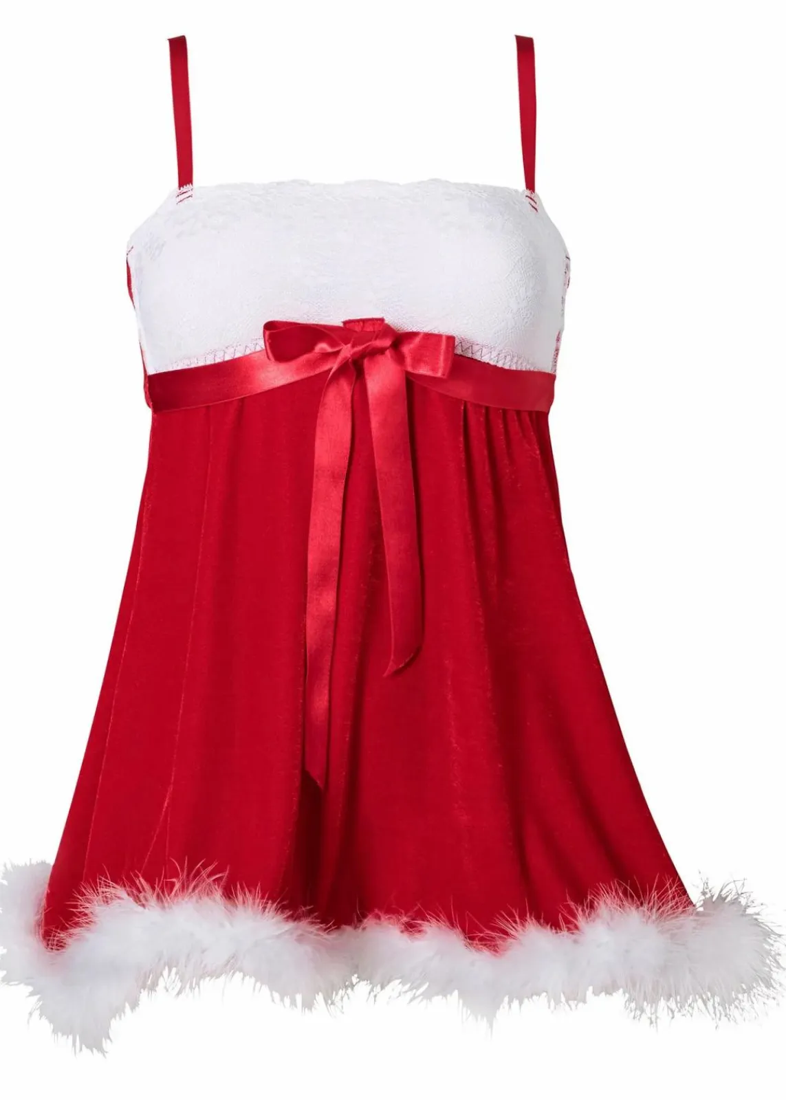 bonprix Wäsche·Erotikwäsche|Wäsche·Nachtwäsche^Weihnachts-Babydoll rot/weiß