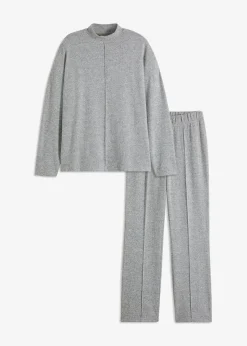 bonprix Homewear^Weit geschnittener Loungewear Hausanzug aus weicher Qualität grau meliert