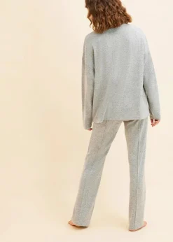 bonprix Homewear^Weit geschnittener Loungewear Hausanzug aus weicher Qualität grau meliert
