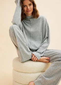 bonprix Homewear^Weit geschnittener Loungewear Hausanzug aus weicher Qualität grau meliert