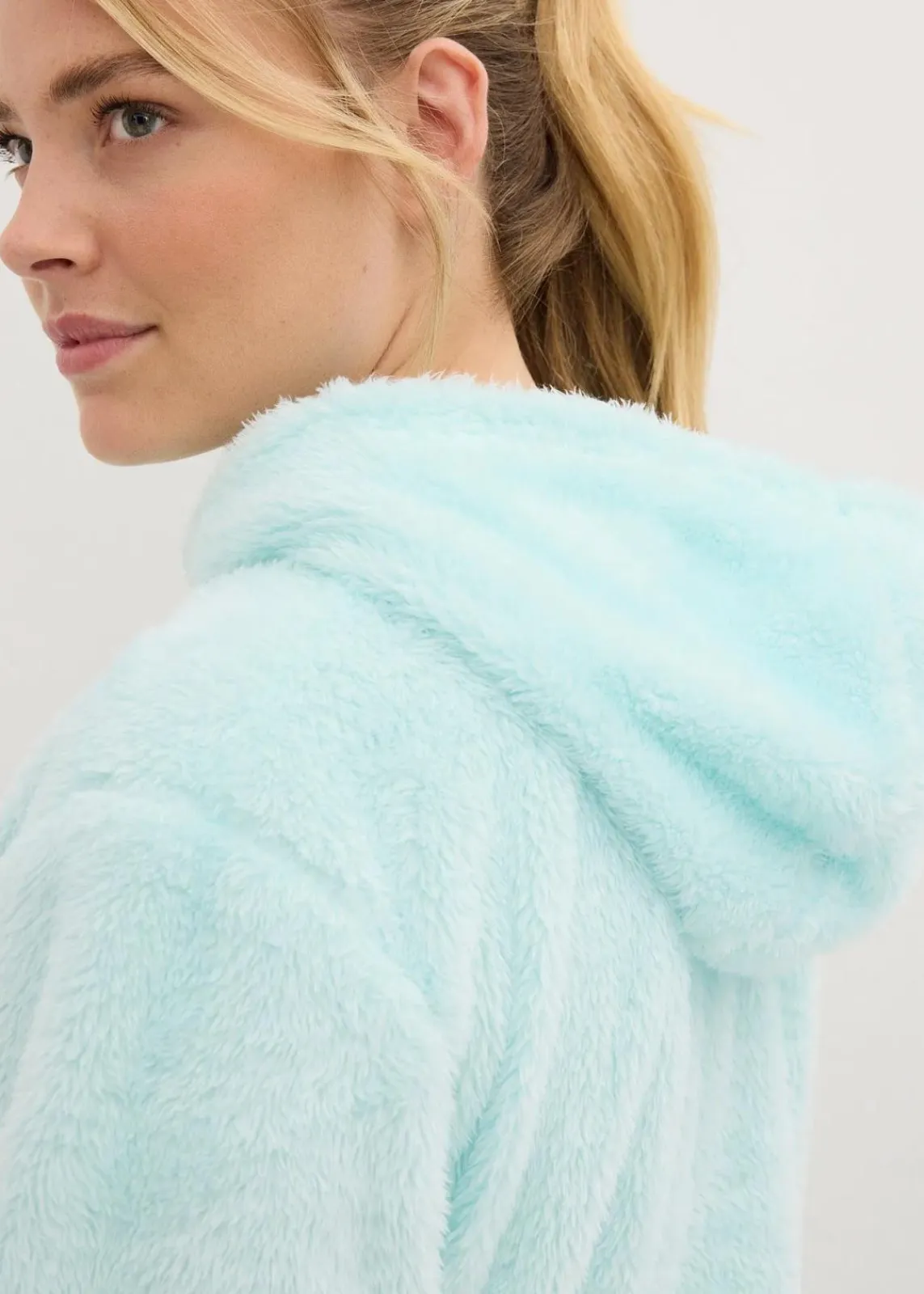 bonprix Homewear|Sportwäsche^Weit geschnittener Loungewear Kuschel-Fleece Longpullover mint